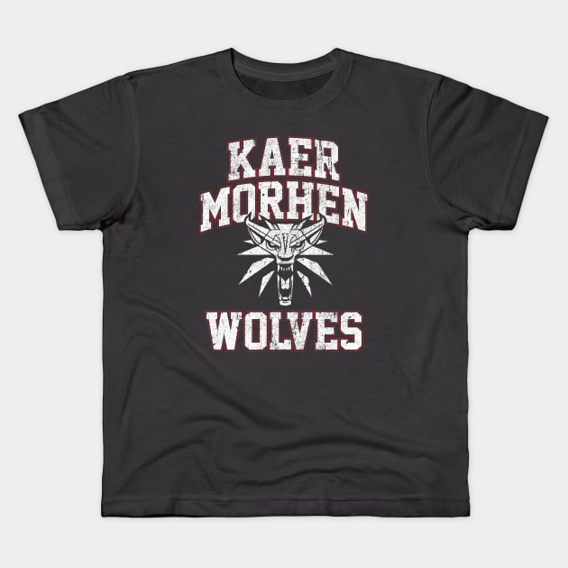 Kaer Morhen Wolves Kids T-Shirt by huckblade